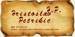 Hristoslav Petrikić vizit kartica